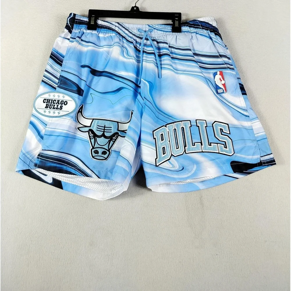 Chicago Bulls Shorts Men's Large Blue NBA Basketball Swim Trunks‎ Pro Standard